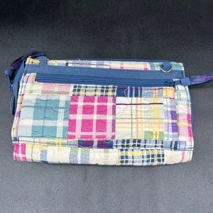 Donna Sharp Quilted Wallet/ wristlet Pink & Blue Patchwork